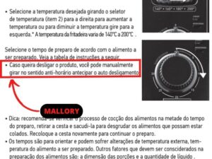 Como Desligar Air Fryer Mallory Antes Do Tempo