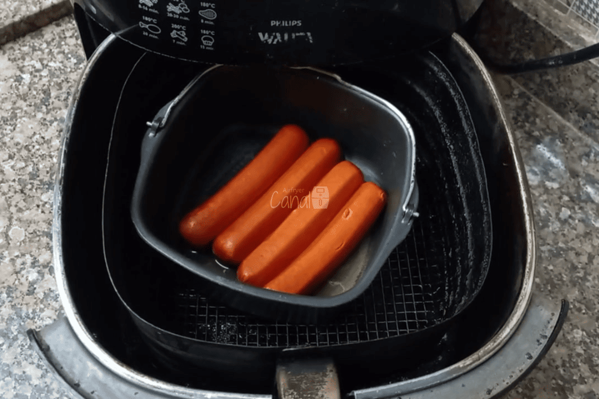 salsicha no airfryer